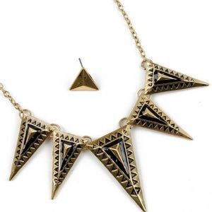 Burnish Gold necklace & earring set